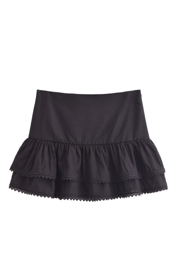 ‘Harper ’ Casual Layered Mini Cake Skirt （2 Colors) Hot on Sale - Image 3