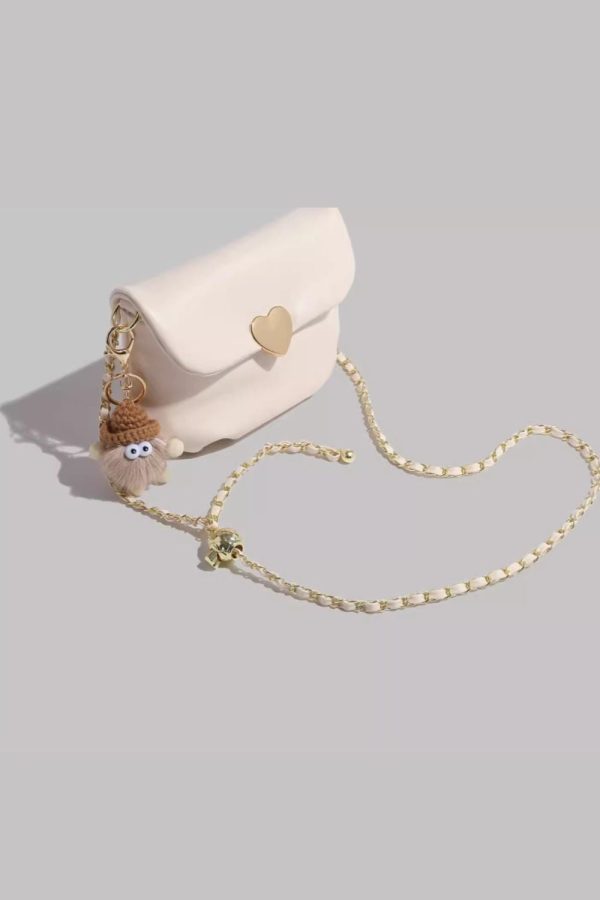 ‘Addison’ Heart-Shaped Snap Button Chain Bag（2 color） Hot on Sale - Image 4