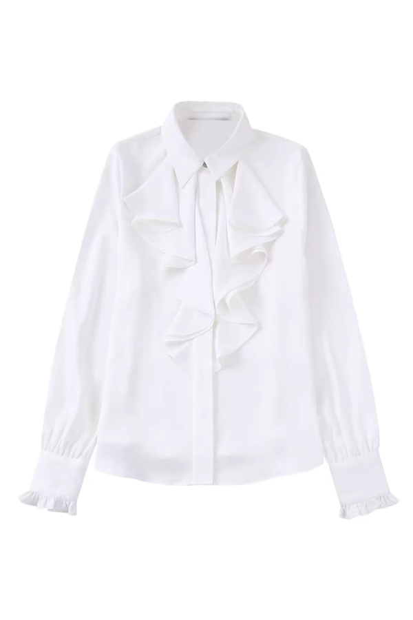 Natalie  Embellished Satin Shirt (3 Colors) For Discount