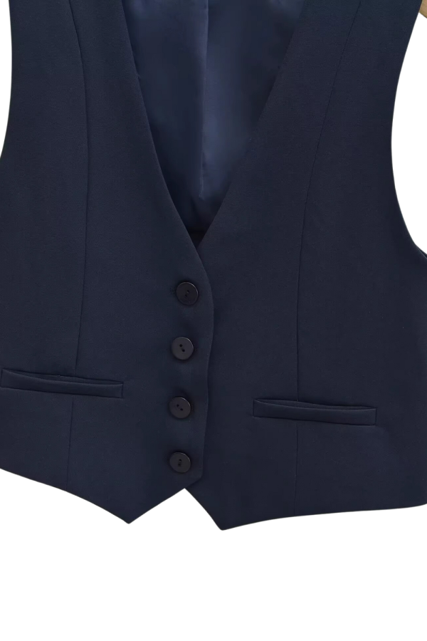 Fiona  Button-down Basic Short Vest (2 Colors) Cheap - Image 3