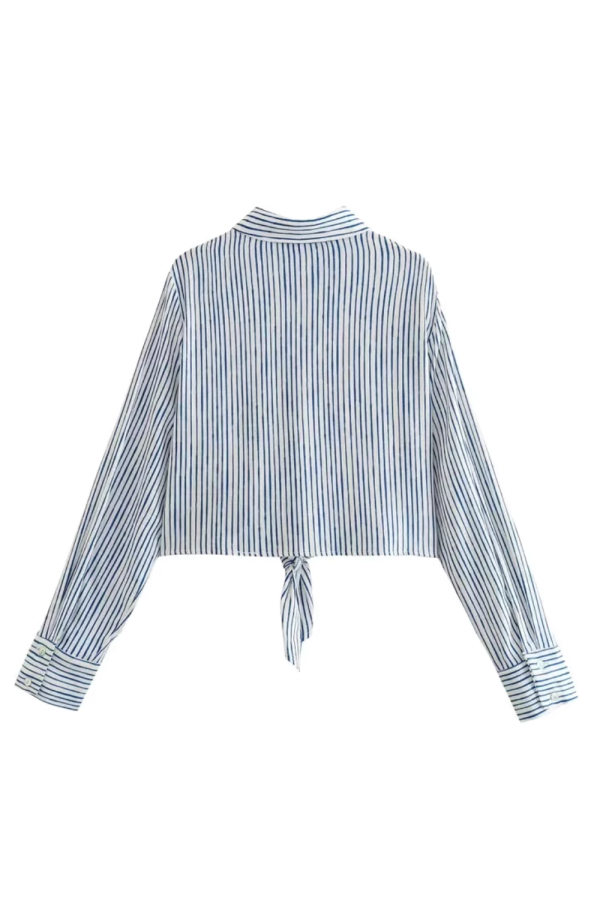 Iris  Striped Knotted Shirt Hot on Sale - Image 2