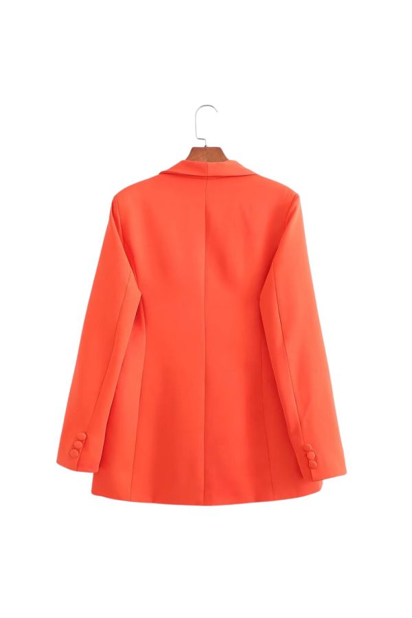 ‘Lily’ Simple Orange Blazer Coat Discount - Image 2