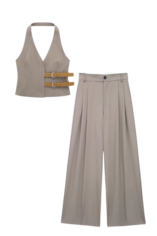 Ysabelle  Halter-neck Vest & Pants Set (Sold Separately) Fashion