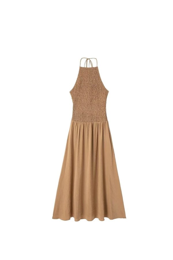 ‘Millie’ Halterneck Pleated Dress Online