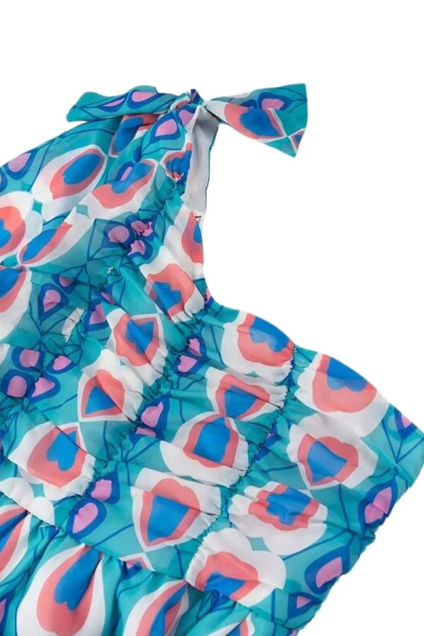 ‘Maisie’   Long Sleeve Chiffon Printed Low Waist Dress Cheap - Image 3