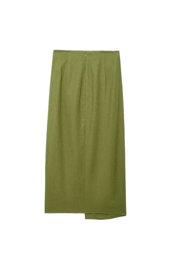 ‘Zoe’ Pleated Green Incorrect Mid-Length Skirt Online Hot Sale - Image 2