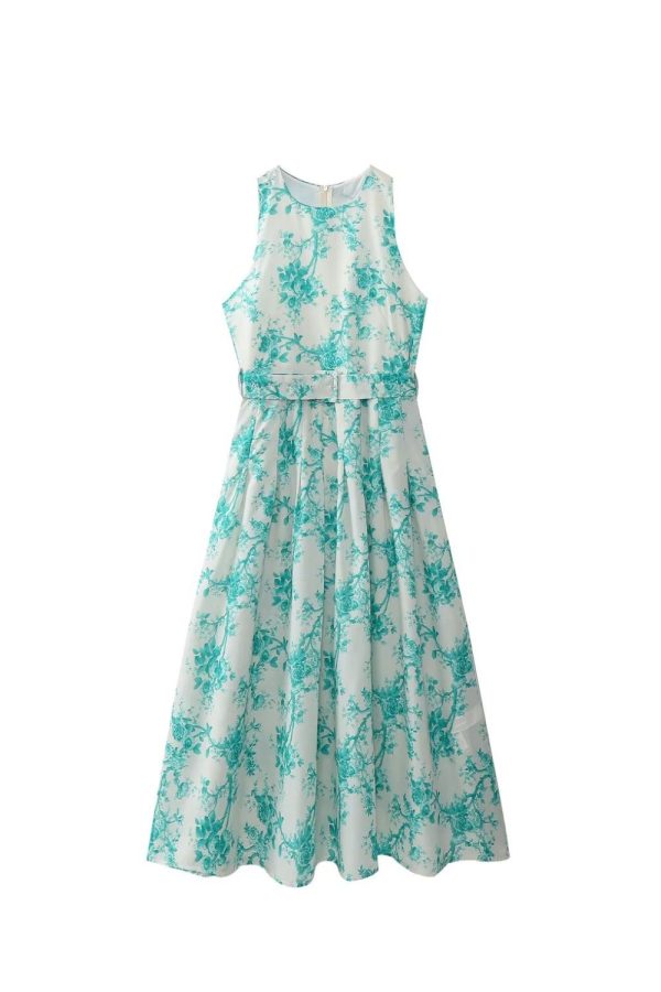 Amelia  Sleeveless Printed Midi Dress For Cheap