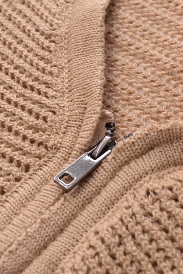 Georgina  Full-Zipped Cable-Knit Sweater For Sale - Image 3