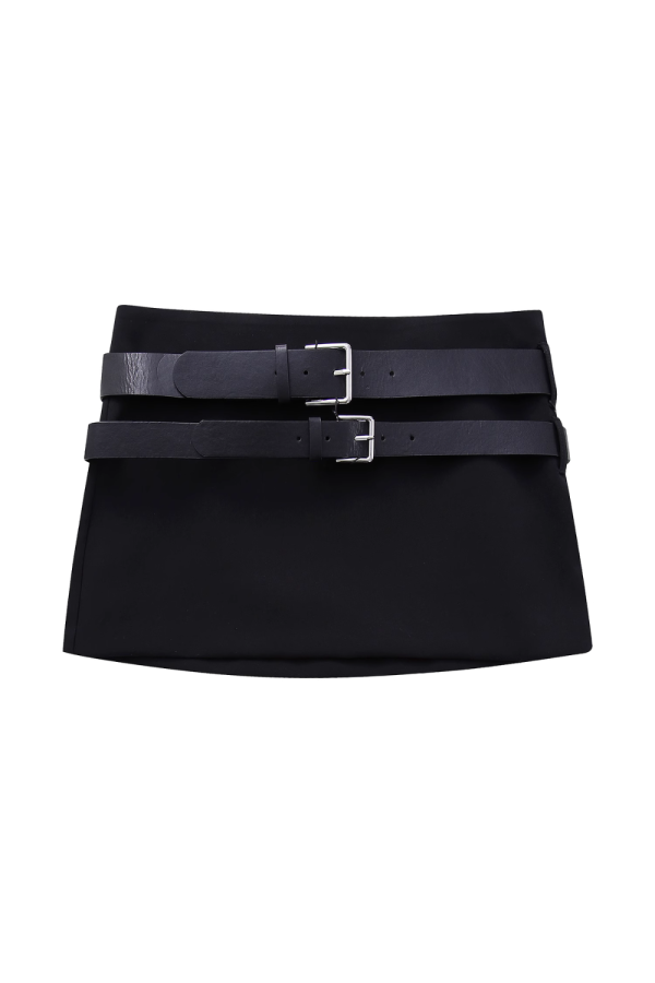 Nicola  Low Rise Belted Mini Skirt For Cheap